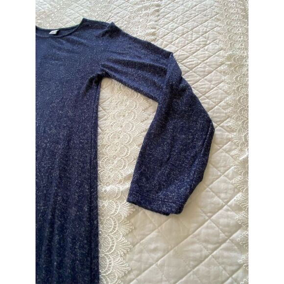 Old Navy Swing Dress Blue Heather Knit Long Sleeve Knee Length Size Small - Picture 7 of 9